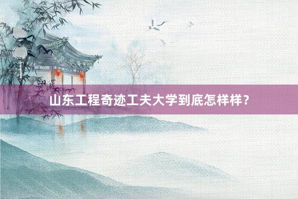 山东工程奇迹工夫大学到底怎样样？
